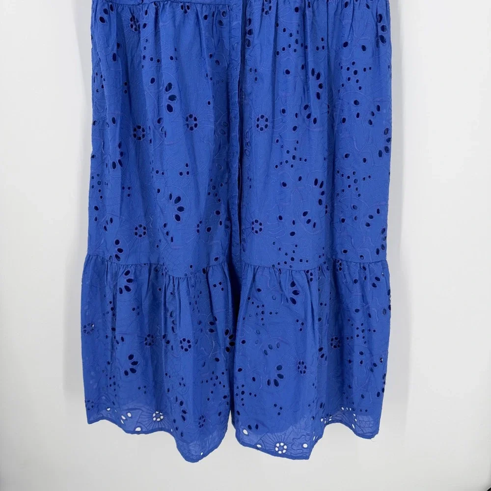 Chicos 100% Cotton Eyelet Tiered Midi Dress Womens SZ 2.5 US 14 Large - Picture 6 of 10